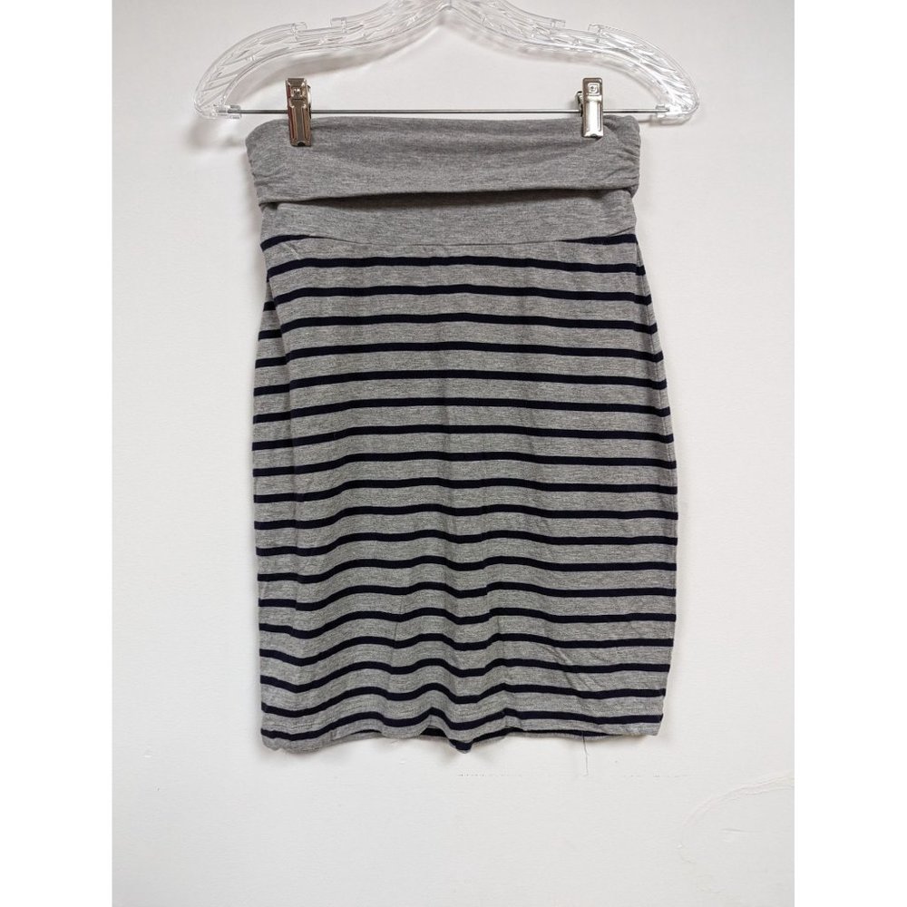 GAP Womens Navy Blue Gray Skirt Size XS X-Small Striped Pencil